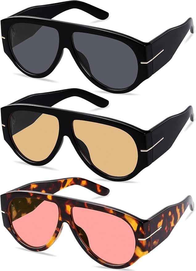 Oversized Retro Aviator Sunglasses by ymrfw