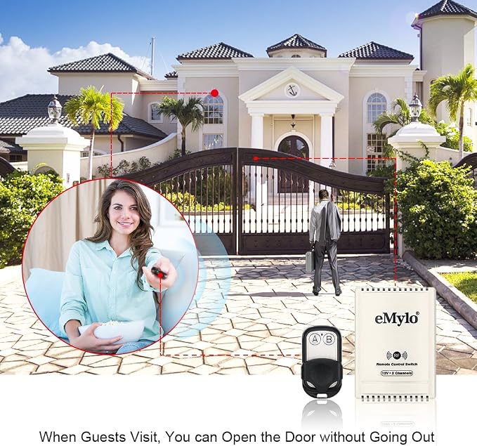 eMylo DC 12V 2CH RF Relay Smart Wireless Remote Control Light Switch Garage - Image 4