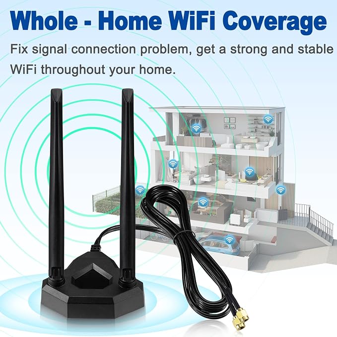 Eightwood Dual Band WiFi Antenna 2.4GHz 5GHz RP-SMA WiFi Antennae - Image 7