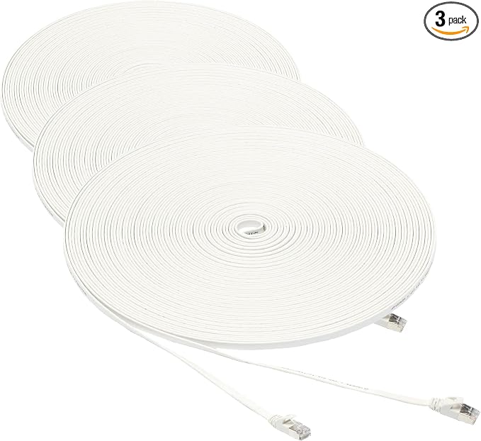 Amazon Basics RJ45 Cat 7 Ethernet Patch Cable, Includes 25 Nails, 100 Foot by AmazonBasics