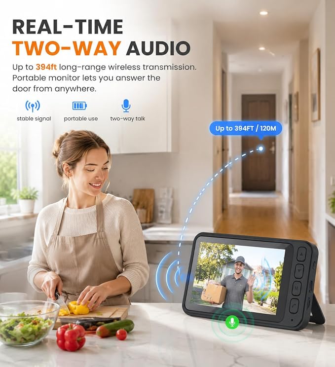 TKMARS Doorbell Camera Wireless No Subscription Video Doorbell, Real-time - Image 3