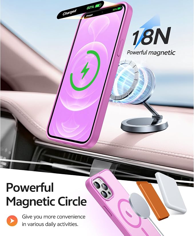 FNTCASE for iPhone 12 Pro Max Case: Translucent Matte Magnetic Phone Cover - Image 3