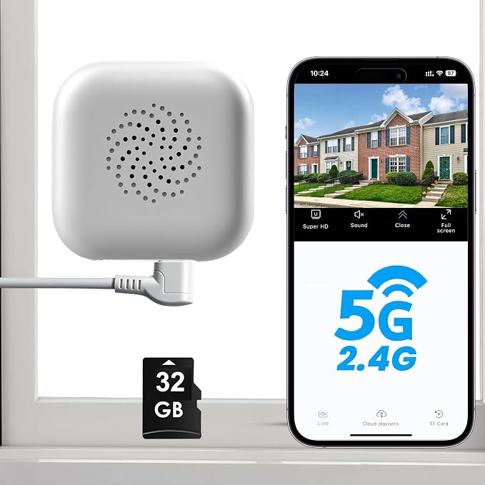 2K Window Camera with 32GB Memory Card, 5GHz & 2.4GHz WiFi Indoor Cameras by vebiliki