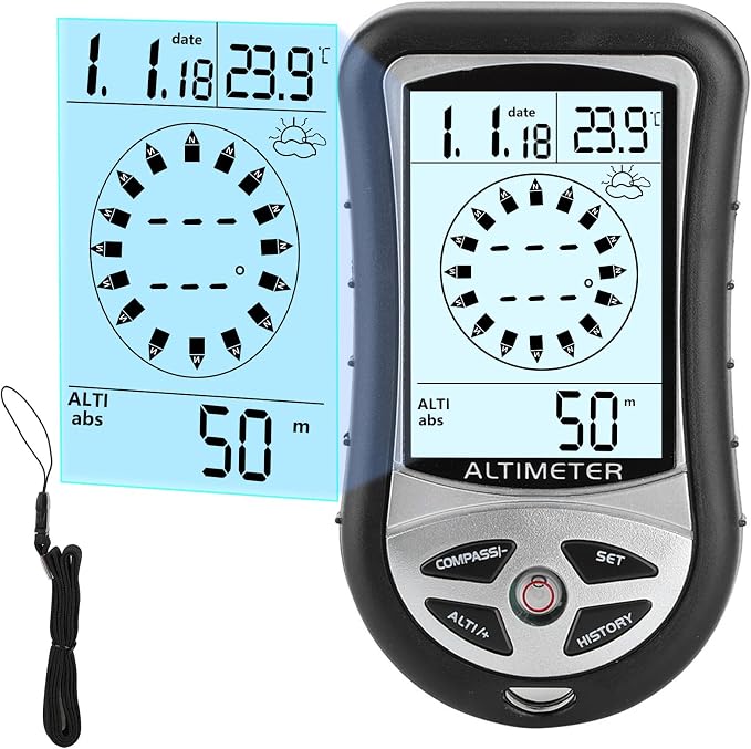 Digital Altimeter, Digital Compass, Hiking Thermometer, Timer & Backlight by LOK+LOKDS