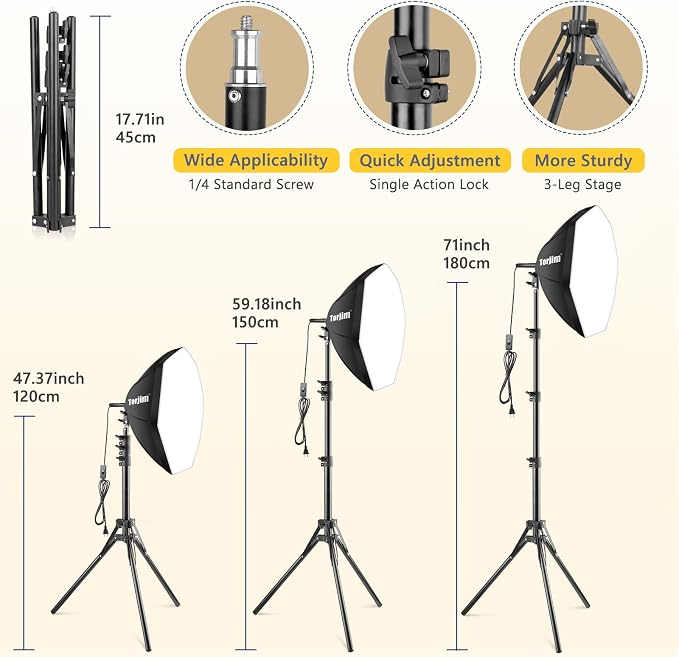 Torjim Softbox Photography Lighting Kit, Studio Lights - Image 3