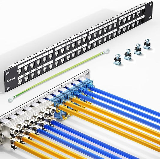 48Port Blank Keystone Patch Panel Rackmount&Wall Mount 1U 19-inch Network Patch by Enmane