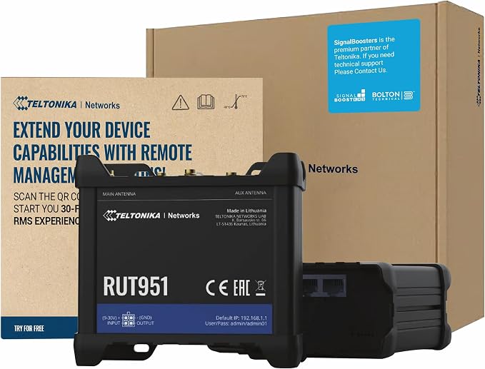 Teltonika RUT951 Industrial WiFi Cellular Router - 4G LTE by BoltonTechnical