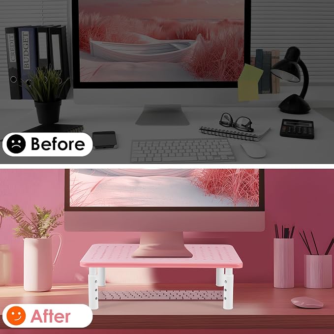 LOTEYIKE Monitor Riser Desktop Stand, Flat Screen TV Monitor Stand Riser - Image 7