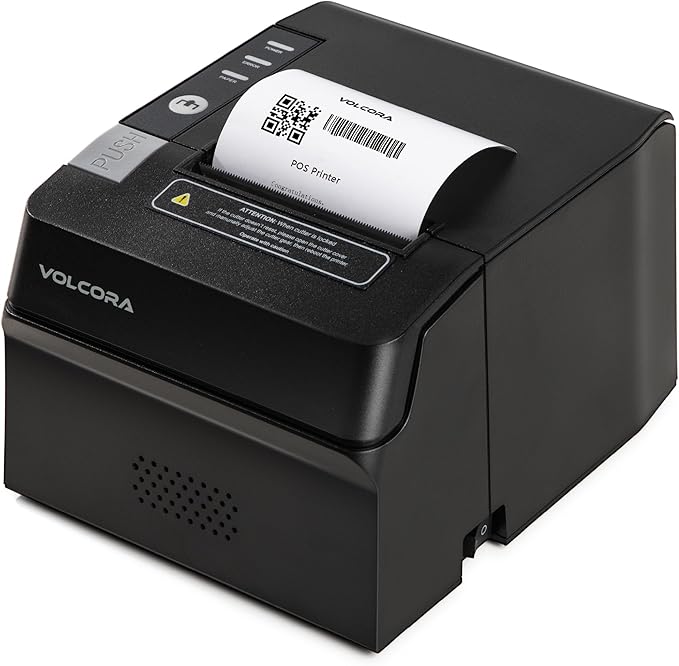 Volcora Thermal Receipt Printer, 80mm USB/Ethernet POS QR Code Printer by Volcora