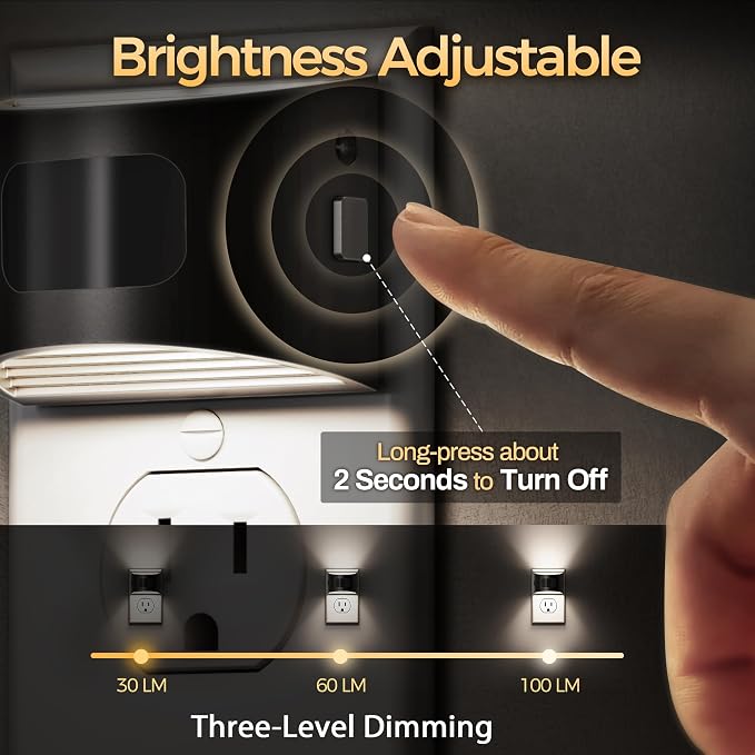 DORESshop LED Night Light, Night Lights Plug into Wall, 3 Mode Plug in Night - Image 2