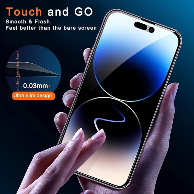 Ferilinso 3 Pack for Apple iPhone 14 Pro Max Privacy Screen Protector Tempered - Image 7