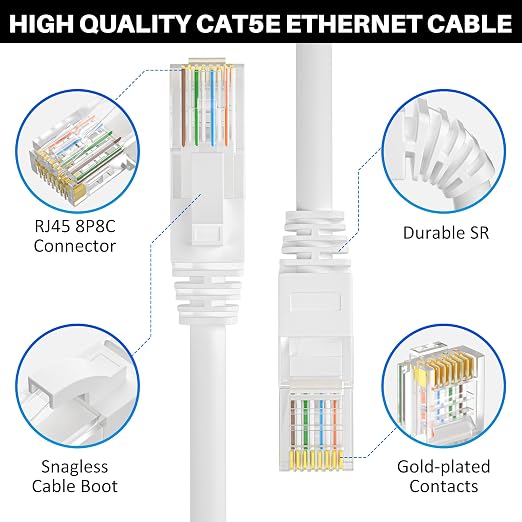 Cat5e Ethernet Cable 35 FT, Long Cat 5e Internet Cable, Standard RJ45 Connector - Image 3