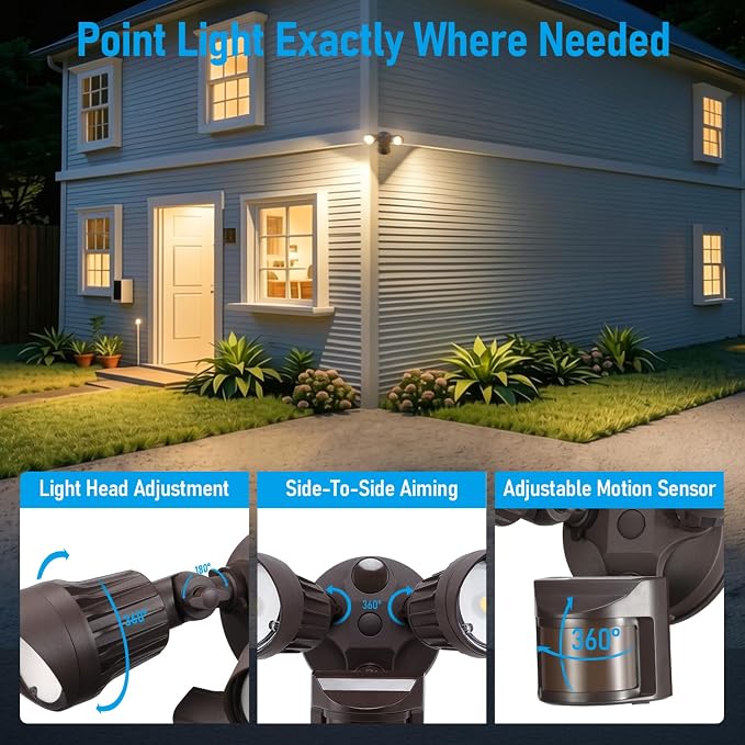 LEONLITE COB LED Security Light, Motion Sensor Outdoor Lights, Dusk to Dawn - Image 5