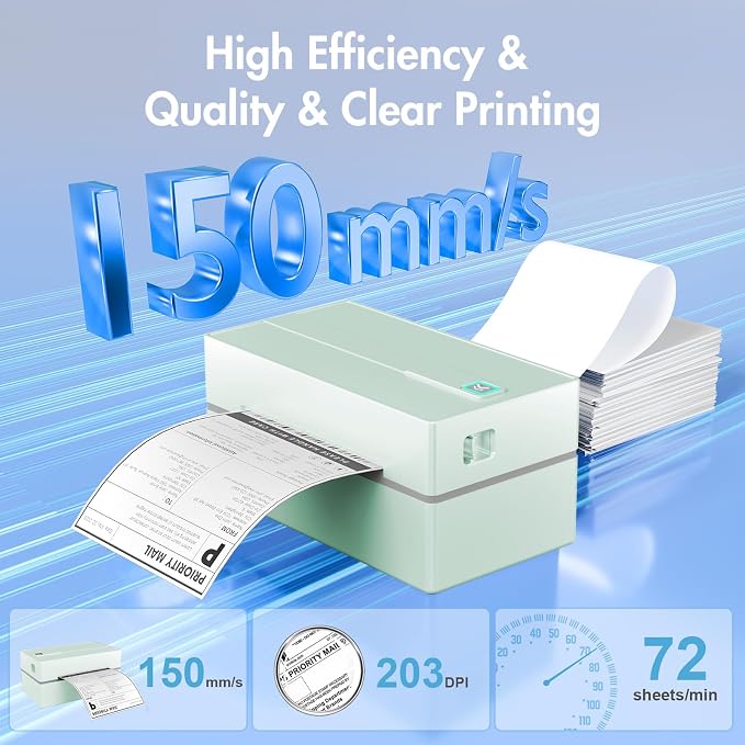 Bluetooth Thermal Shipping Label Printer: 4x6 Wireless Label Maker - Image 4