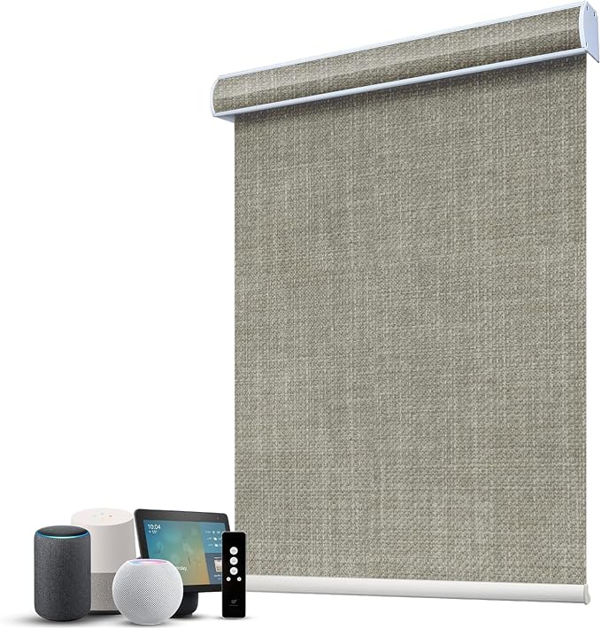 SmartWings Motorized 100% Blackout Shades Blinds, Custom Size, Cordless Window by SmartWings