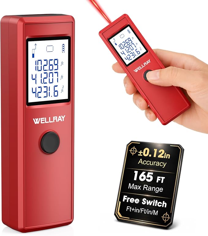 Laser Measuring Tool, 165FT/50M Laser Measure Tool by WELLRAY