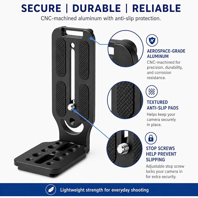 DSLR Camera L-Bracket, Vertical & Horizontal Switching Quick Release Plate - Image 6