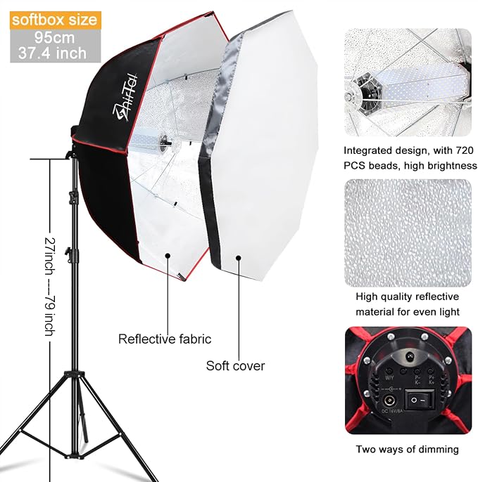 Softbox Lighting Kit, Photo Studio Soft Box Lights - Image 5