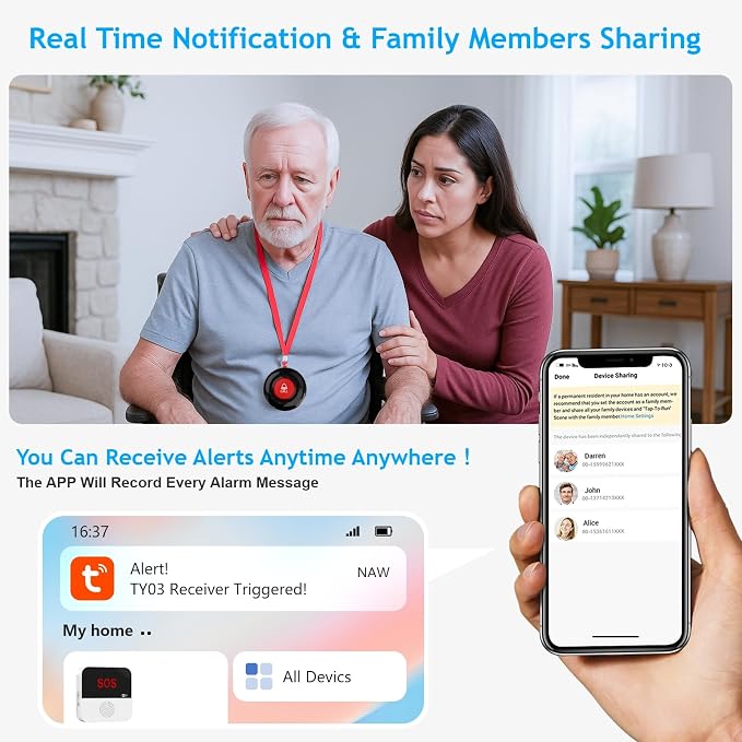 SanJie Wi-Fi Wireless Caregiver Pager Call Button - Image 7