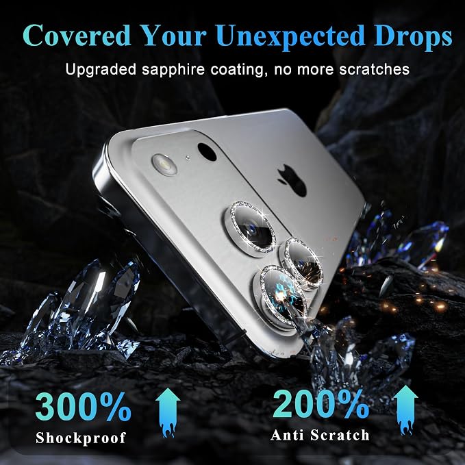 YWXTW Camera Lens Protector for iPhone 17 Pro/iPhone 17 Pro Max, Tempered Glass - Image 3