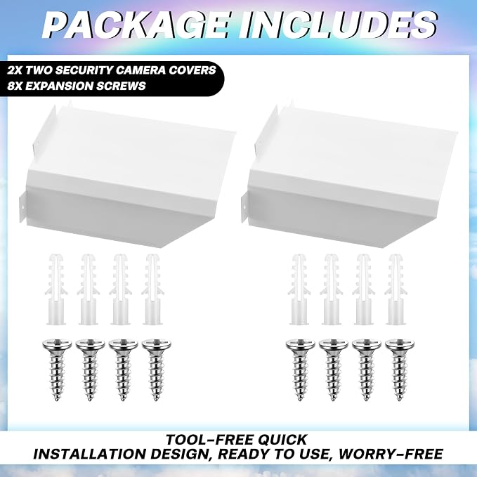 Moxweyeni 2 Pack Universal Metal Security Camera Cover Aluminum Waterproof Sun - Image 3