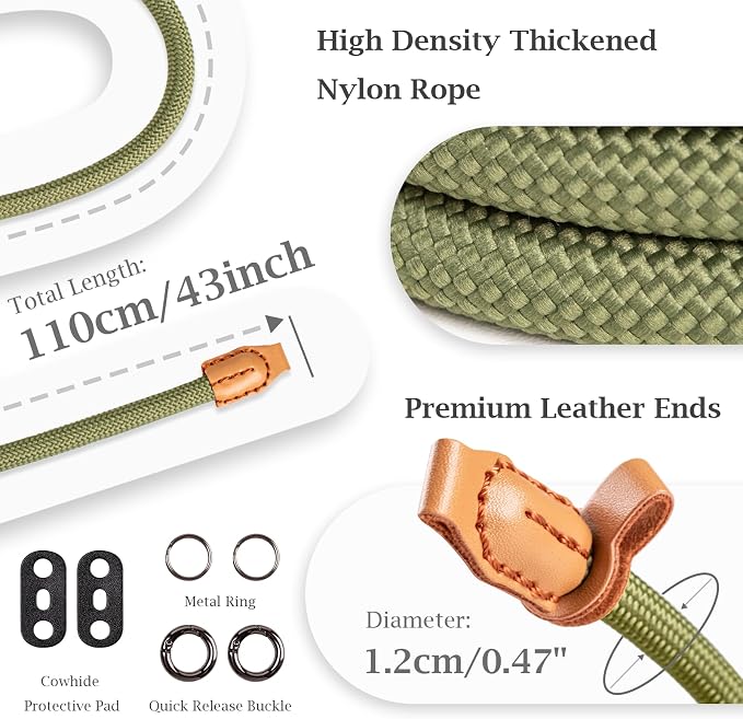VOVMOEYA Nylon Braided Camera Rope Strap, Camera Neck Shoulder Strap - Image 3