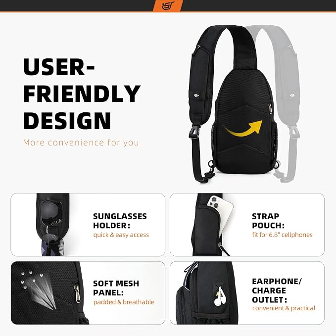 SKYSPER Sling Bag RFID Crossbody Sling Backpack Cross Body Shoulder Bag Travel - Image 4
