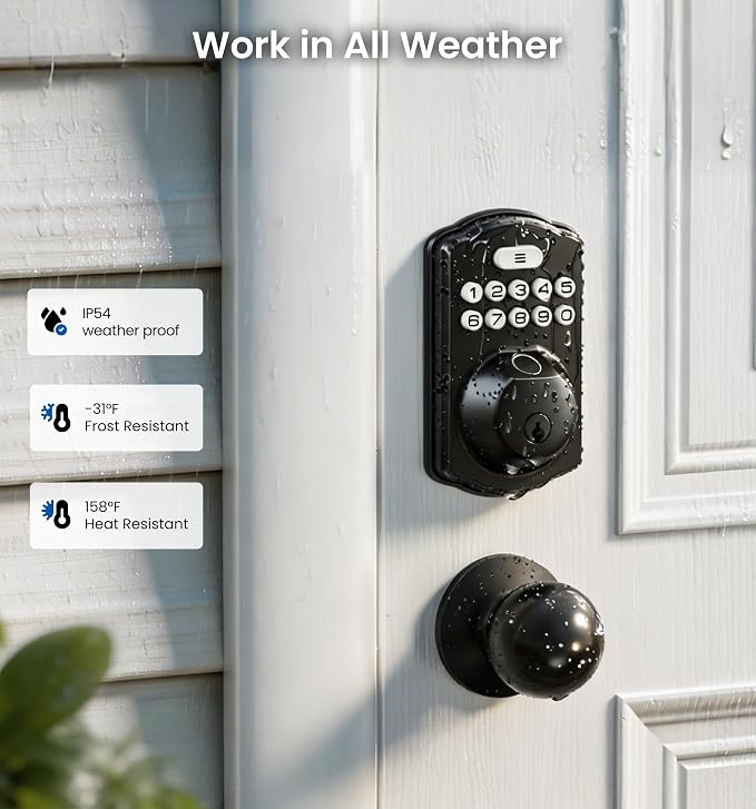 Veise KS02A Fingerprint Keyless Entry Door Lock, Auto Lock, Electronic Keypad - Image 11