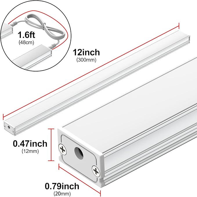 ASOKO Dimmable LED Under Cabinet Lighting Cold White 5000K, 3 Pack 12 inch - Image 4