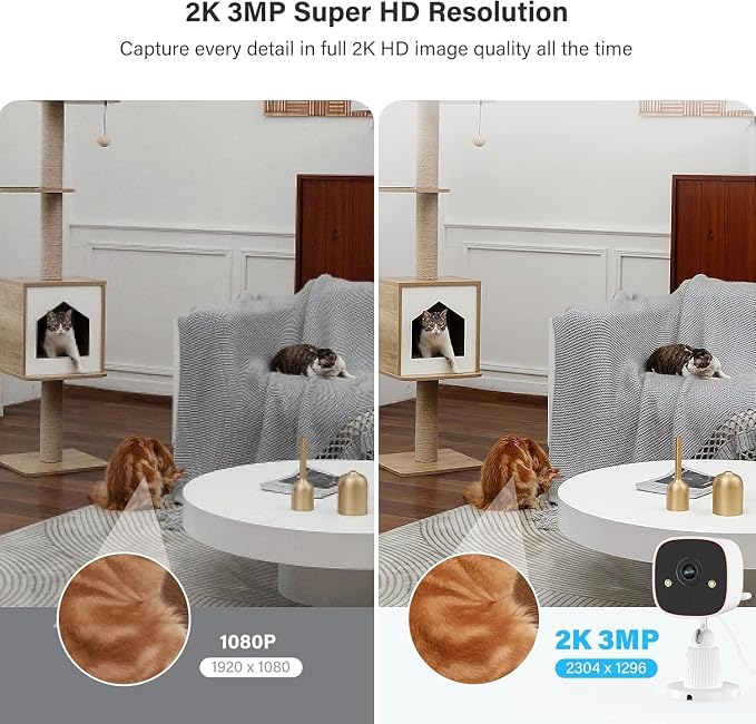 Jennov 2K WiFi Security Camera Indoor/Outdoor, Plug-in Home Surveillance Cam - Image 4