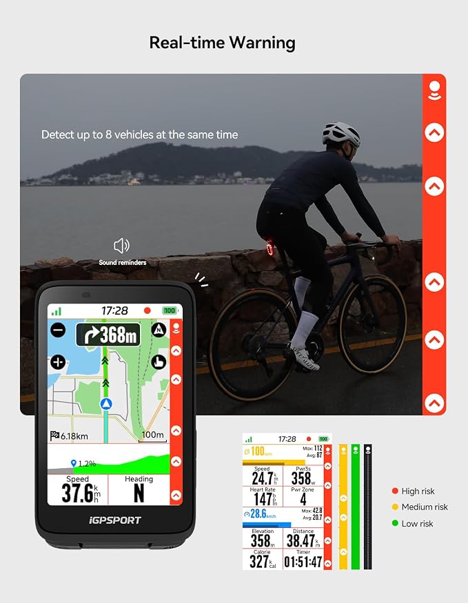 iGPSPORT SR mini Radar Bike Light, 160M Monitoring Distance 20H Battery Life - Image 3