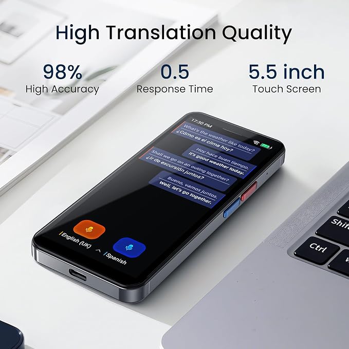 Language Translator Device, Upgraded 5.5" High-end Metal Frame Ai Translator No - Image 3