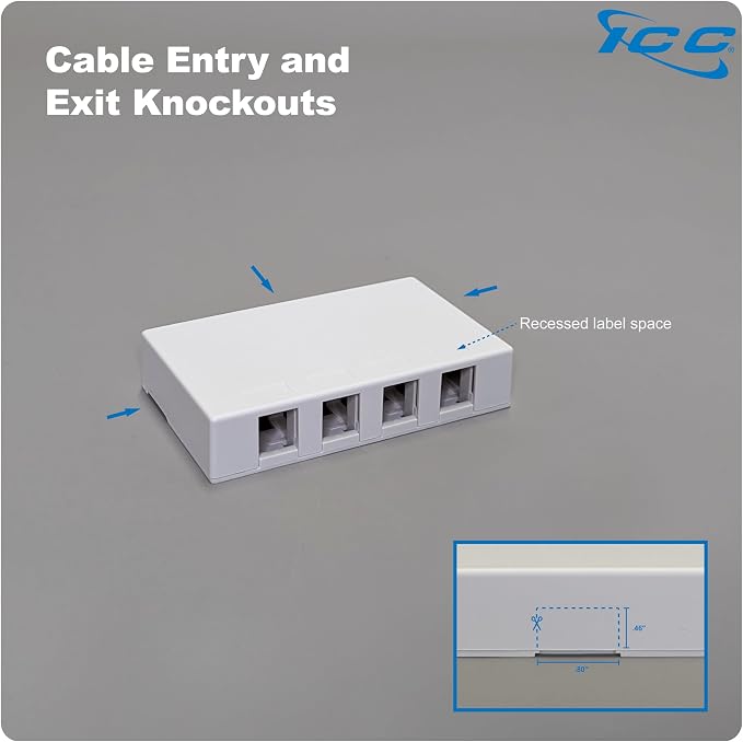 ICC 4 Port Surface Mount Box in White, 5 Pack, Works - Image 6