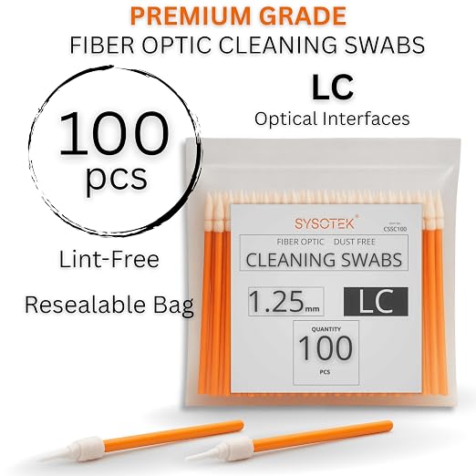 Fiber Optic Cleaning Swabs, 100 Pack LC 1.25mm Lint Free Anti-Static Cleaning - Image 2