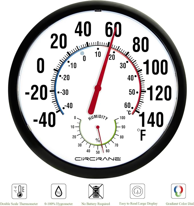Circrane 13.25 Inch Round Thermometer - Image 7