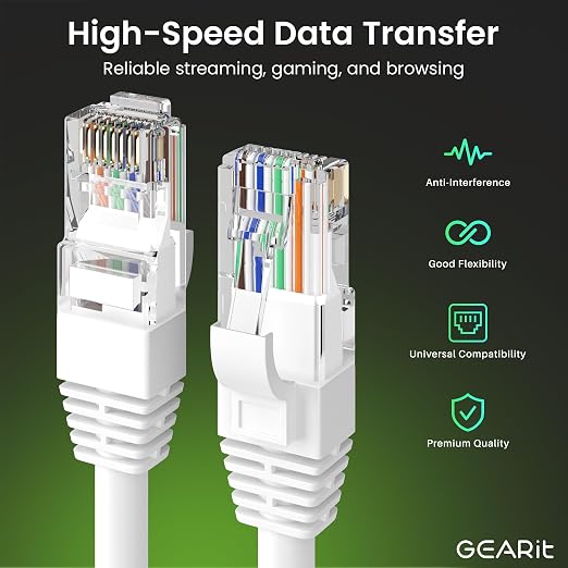 GEARit Cat 6 Ethernet Cable CCA LAN Network Cord, Network Cable - Image 5