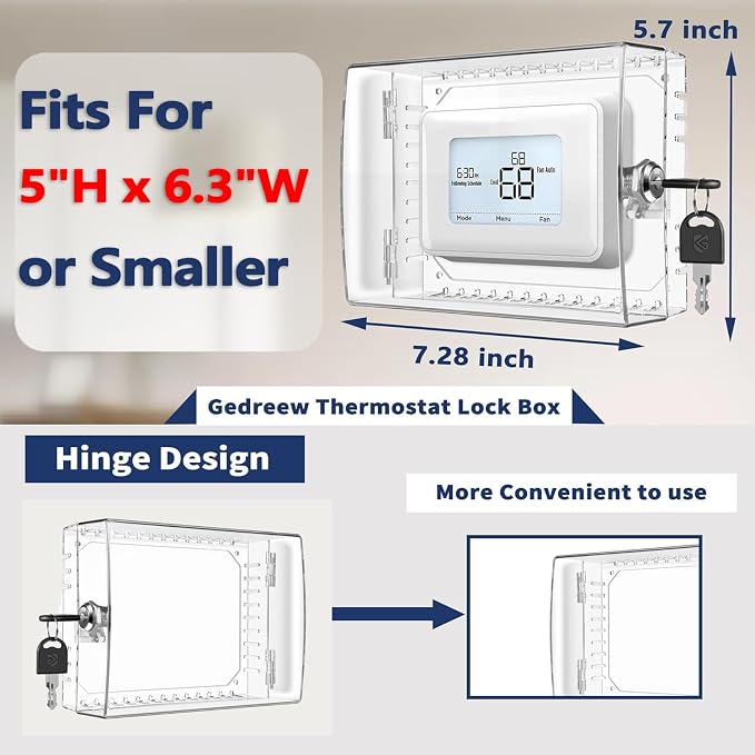 Gedreew 3 PCS Large Thermostat Lock Box Cover - Image 2