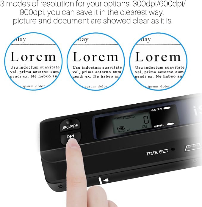 Portable Document Scanner, AOZBZ 900DPI Handheld Image Scanner, Scanning Wand - Image 5
