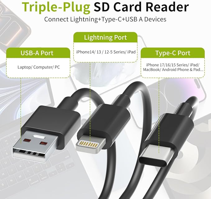 XD Card Reader for Olympus Fujifilm, 3-in-1 XD Picture Card Adapter - Image 3