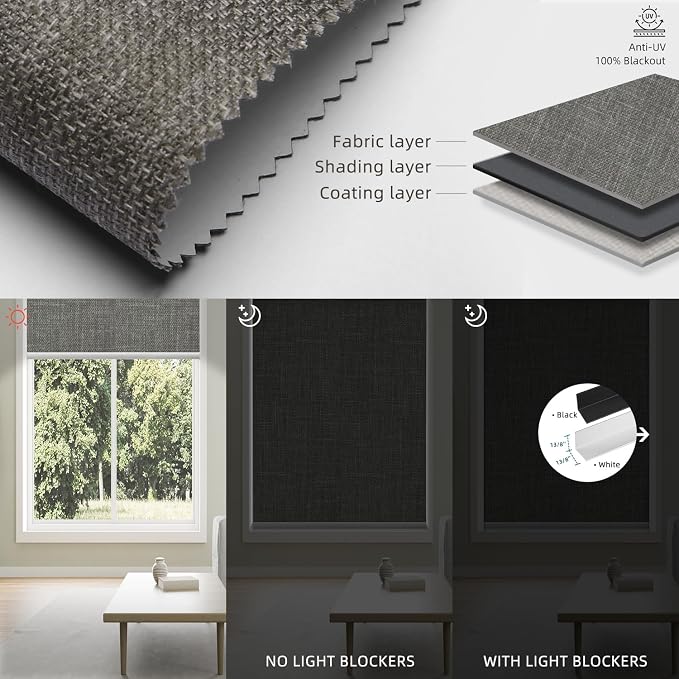 SmartWings Motorized 100% Blackout Shades Blinds, Custom Size, Cordless Window - Image 5