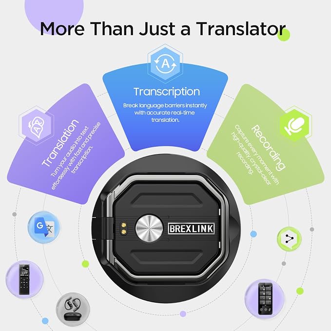 3-in-1 AI Translator Recorder, Language Translator Device, NO FEE - Image 2