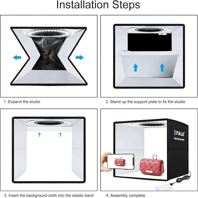 PULUZ Mini Photo Studio Light Box, Portable Folding Photography Light Booth - Image 8