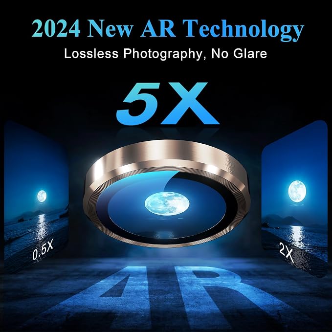 YWXTW Camera Lens Protector for iPhone 16 Pro/iPhone 16 Pro Max, Tempered Glass - Image 4