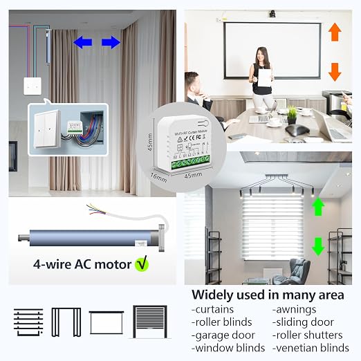 DieseRC WiFi Smart Roller Shutter Controller Module, Tuya APP WiFi Control - Image 2