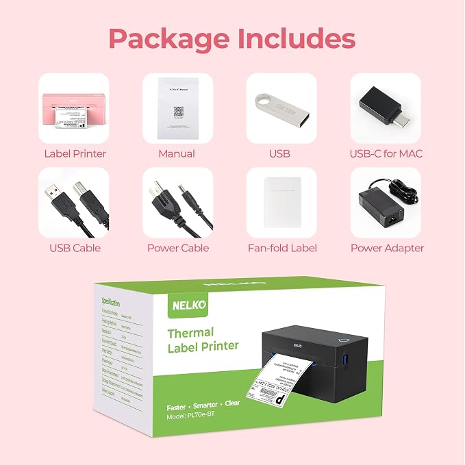 Nelko Bluetooth Thermal Shipping Label Printer, Wireless 4x6 Shipping Label - Image 6