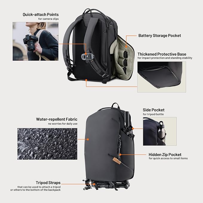 PGYTECH OneGo Lite 16L Camera Backpack Water-Resistant DSLR/Mirrorless Bag - Image 6