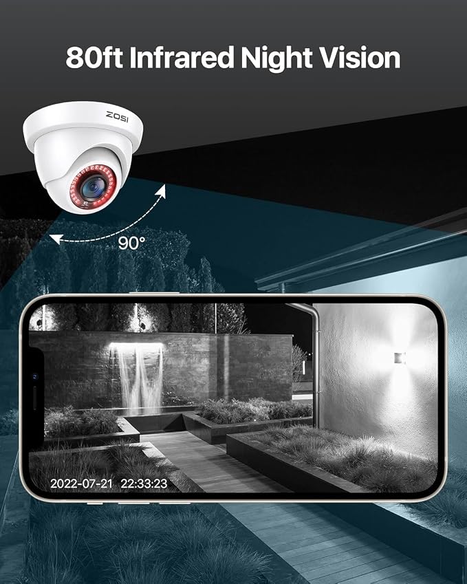 ZOSI 2MP 1920TVL Hybrid 4 in 1 TVI CVI AHD CVBS Security Camera, 1080P HD - Image 4