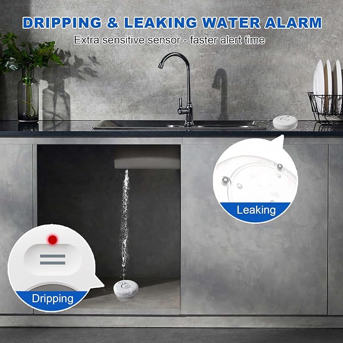 WiFi Water Leak Detectors for Home 3 Pack, Wireless Smart Water Leak Sensor - Image 2