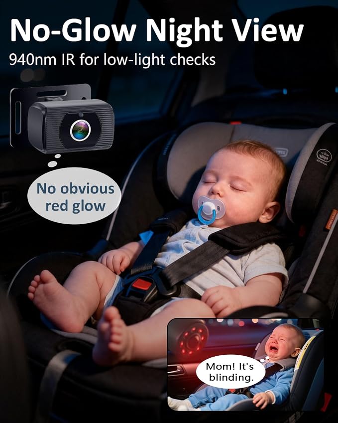 2-Kids Baby Car Camera for Seat: 6.9 Inch Ultrawide Display - Image 5