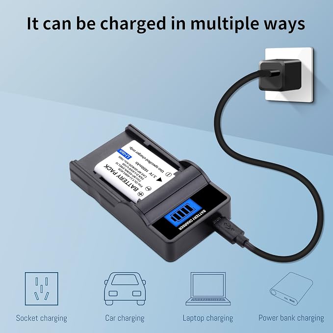 2-Pack EN-EL10 KLIC-7006 Replacement Battery and Slim USB Rapid Charger - Image 4